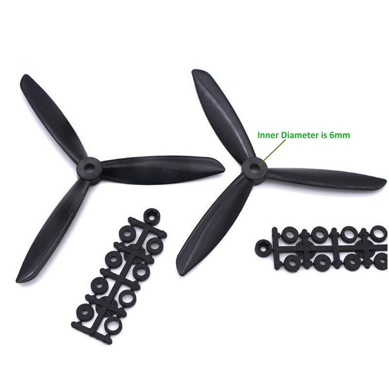 4 PCS 6mm ID Plastic Propeller For Plane Airplanes Model Windstick Propeller DIY UAV Propeller