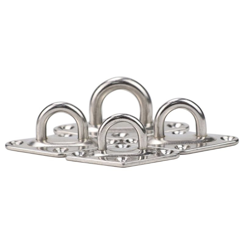 304 Stainless Steel Ceiling Wall Mount Hook Heavy Duty Anchor Eye Plate For Boat Yoga Swings Hammocks 6mm/8mm Full welding