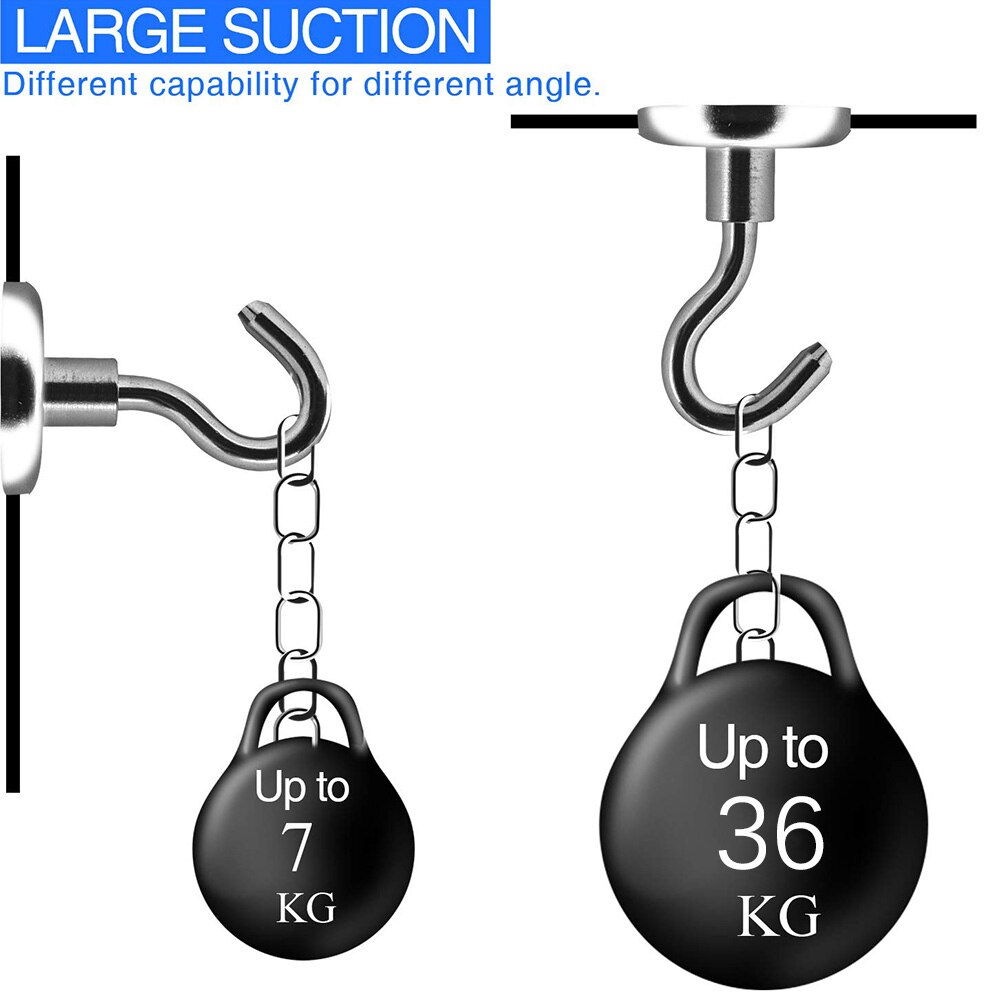 6 stuks magnetische haken power hook magneethouder superzware neodymium zeldzame aarde zuignap voor bekersleutel