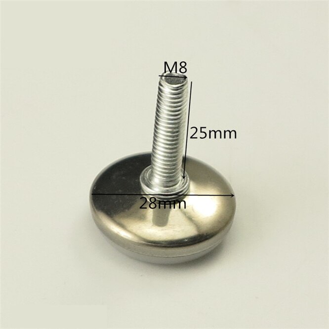 4 st metall möbler bord stol soffa ben fötter justerbar nivåer glid skjutkudde  m6 m8 skruva in på diameter 28mm möbler matta