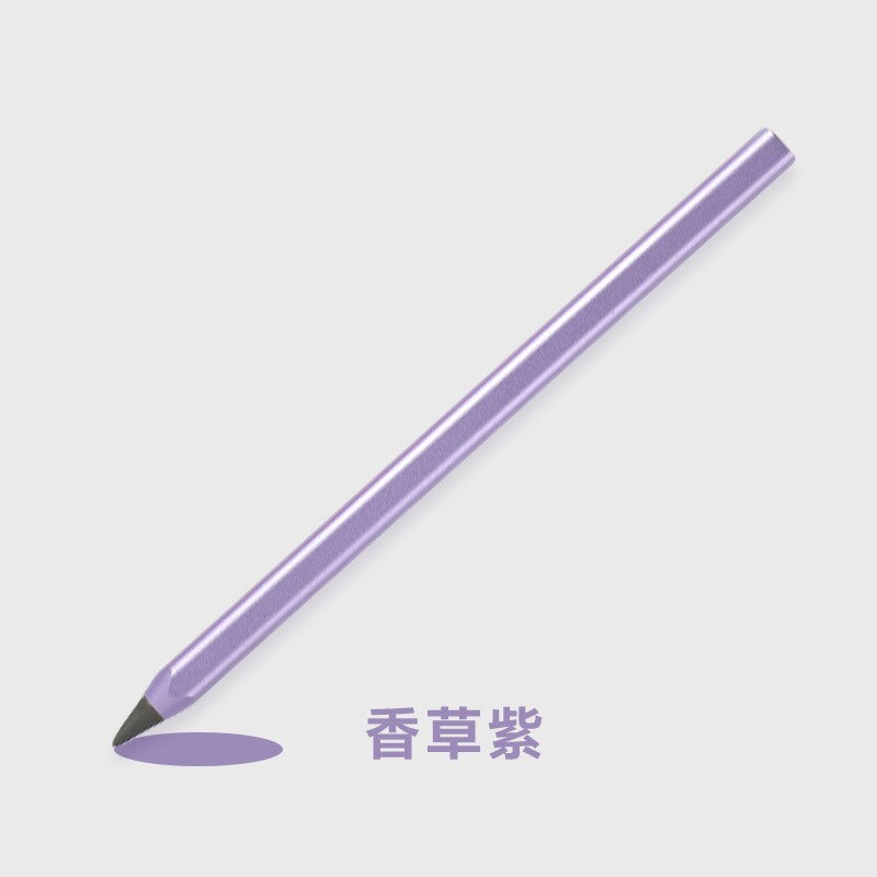 1Pcs Mode Metalen Potlood Vierkante Zonder Inkt Duurzaam High-End Handtekening Pen Kantoor Student Leveringen: xiang-cao-zi