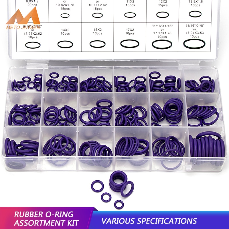 Nbr Rubber Spare Afdichting O-Ringen Paars Groen Pakking Assortiment Set Vervanging Afdichting Kits 18 Maten Beschikbaar 270 Stks/set