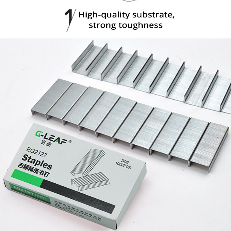 Stapler&Staples Metal base durable stapler Paper bind machine 1000 PCS/box staples School&office supplies: Staples 1 Box