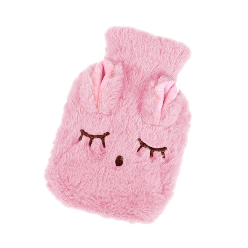 Hiver dames petit chauffe-main en peluche amovible et lavable bouillotte mignon forme animale sac à main bouillotte: Rose