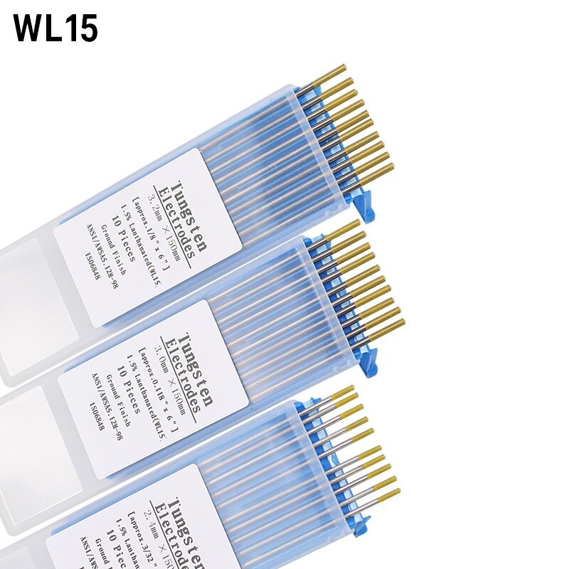 10Pcs Tig Wolfraam Elektrode Goud 1.0/1.6 /2.0/2.4/3.0/3.2/4.0*150Mm Voor Carbon Staal Roestvrij Staal Koper Legering Titanium