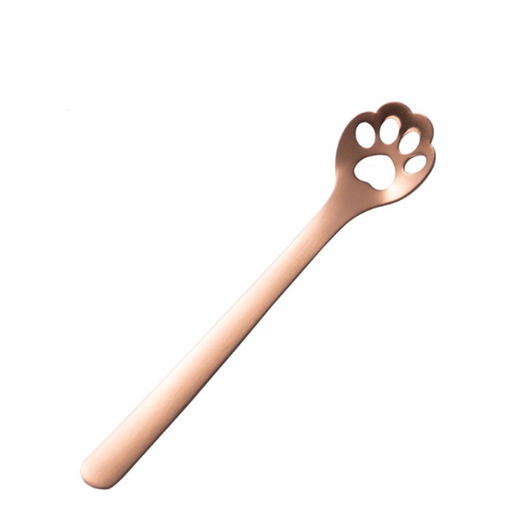 Goud Kat Klauw Mini Creatieve Koffie Roestvrij Stalen Lepel Dessert Snoep Thee Lepel Drinken Servies Keuken Gadget: 6