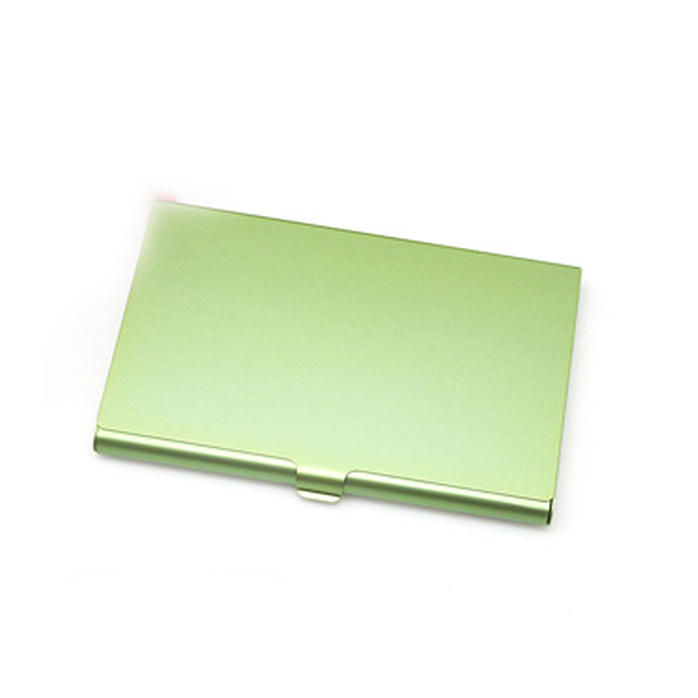 Visitenkarten-Aufbewahrungsbox, Visitenkarten-Box, tragbare Kreditkarten-Box, farbiges Metall, kleine Visitenkartenhalter, Box aus Aluminiumlegierung: green