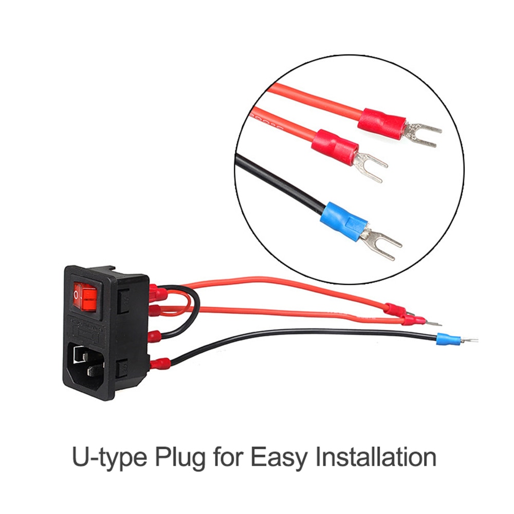 3D Printer Parts 220V/110V 15A Power Supply Switch Male Socket with Fuse for 3D Printer DIY 3D Printer Accessories