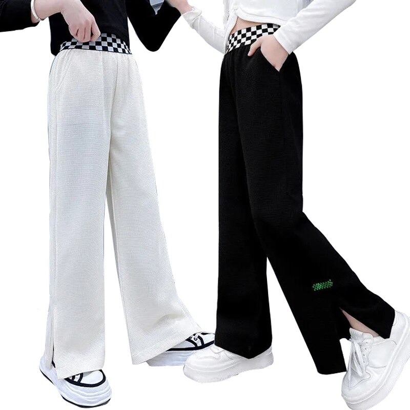 Pantaloni per ragazze adolescenti pantaloni a gamba larga 2022 primavera estate Fashion Design Cotton 4 6 8 10 12 14 15 anni pantaloni sportivi per bambini