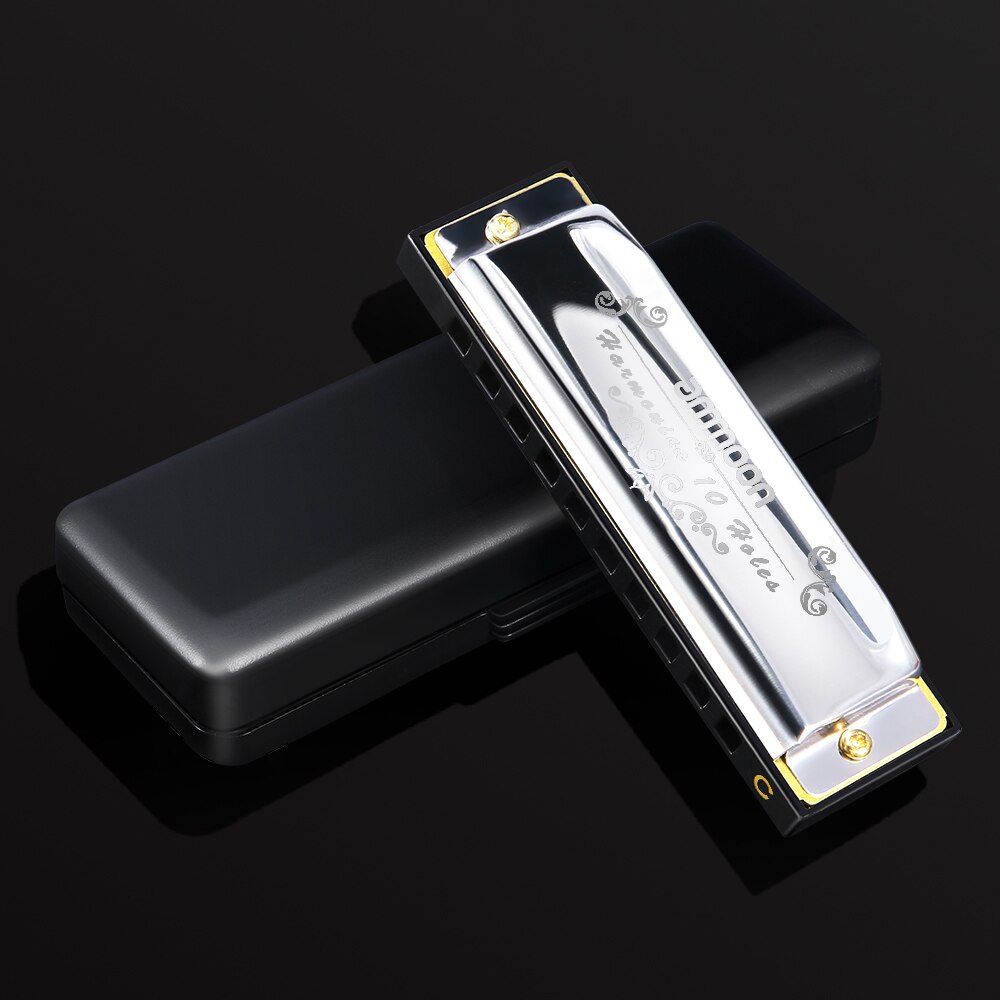 Ammoon 10 Gaten 20 Tones Blues Harmonica Mondharmonica Sleutel Van C Met Storage Case Voor Kinderen Beginners Studenten Musical gif