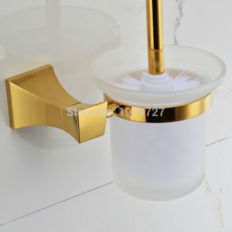 Europa luksus badeværelse hardware sæt plads klassisk glas guld finish messing badetilbehør til badeværelse forbedring
