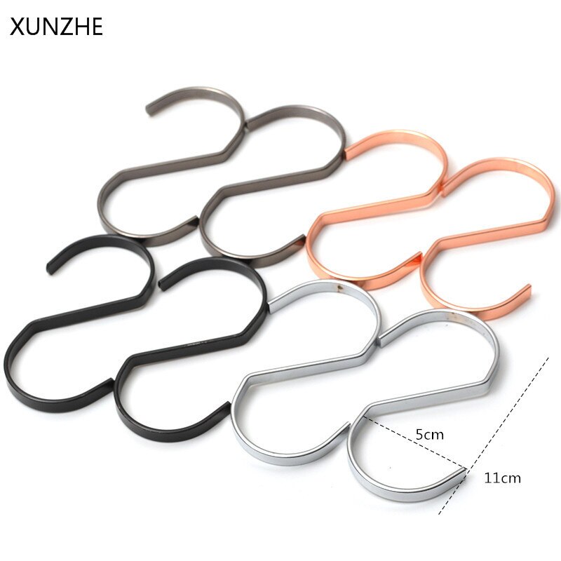 Xunzhe 2 stk multicolor s form flad krog rustfrit stål universal bøjle rack multifunktion hjemme badeværelse køkken tilbehør