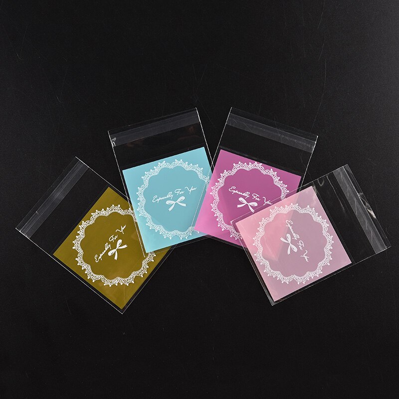 Sacs en plastique auto-adhésifs de noeud papillon de point de 100 pcs/lot pour des Biscuits casse-croûte paquet de cuisson sacs de sucrerie de de noël emballage de biscuit