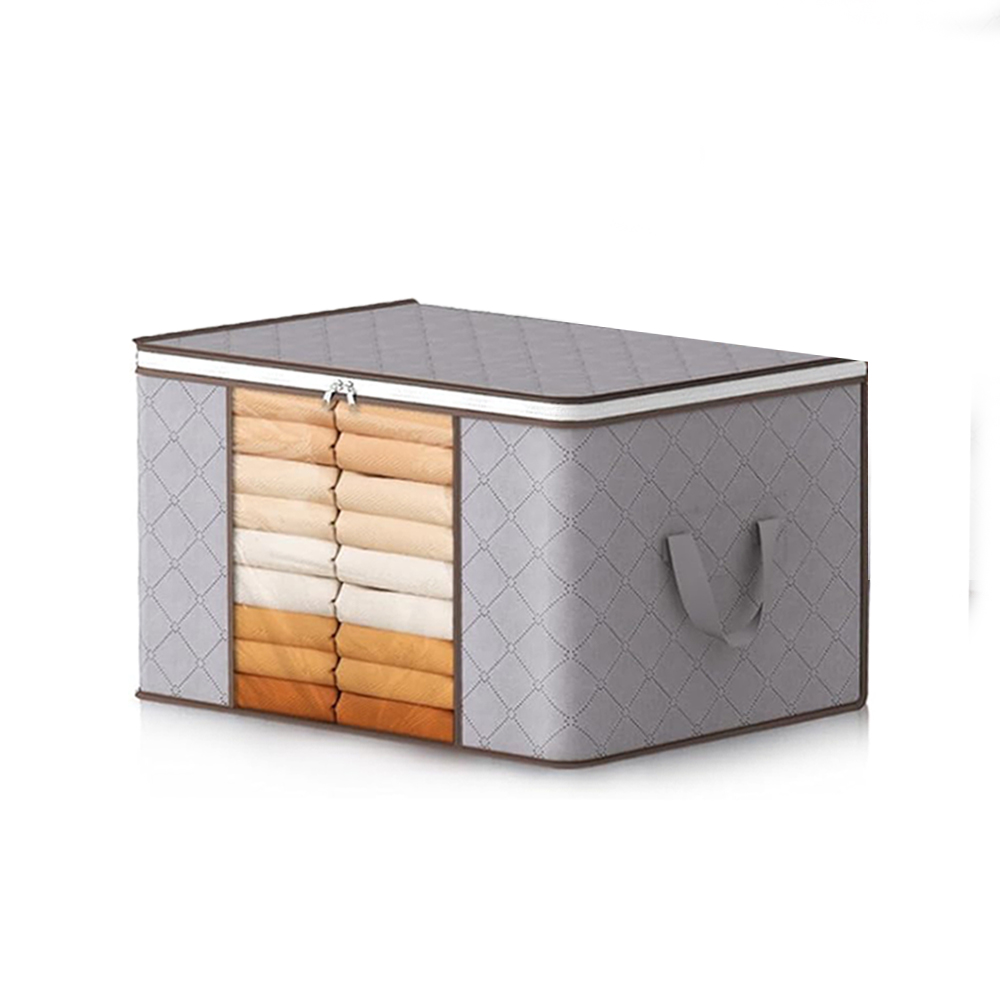 Clothes Storage, Foldable Thick Fabric Blanket Storage Bags, Storage Containers for Organizing Bedroom, Closet, Comforter: plum