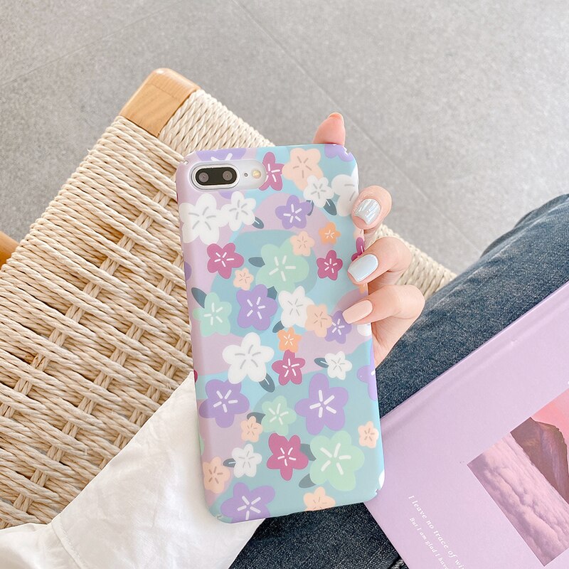 Harde pc-telefondeksler til xiaomi 6 6x 8 lite 9 se fargede blomster matt deksel til redmi Merk 7 Merk 8 pro  k30 k20 bakdeksler