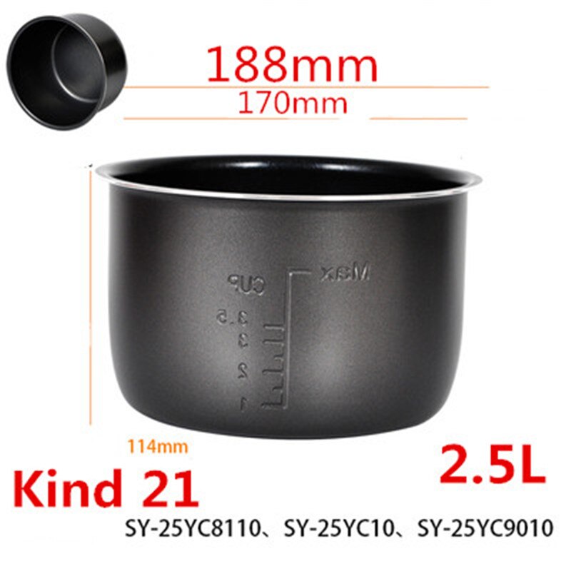 Reiskocher Liner für SUPOR Druck Herde Lnnenstadt Topf Reiskocher Kochtopf Schwarz topf Inneren Topf Nicht-Stock topf Innen Topf: S