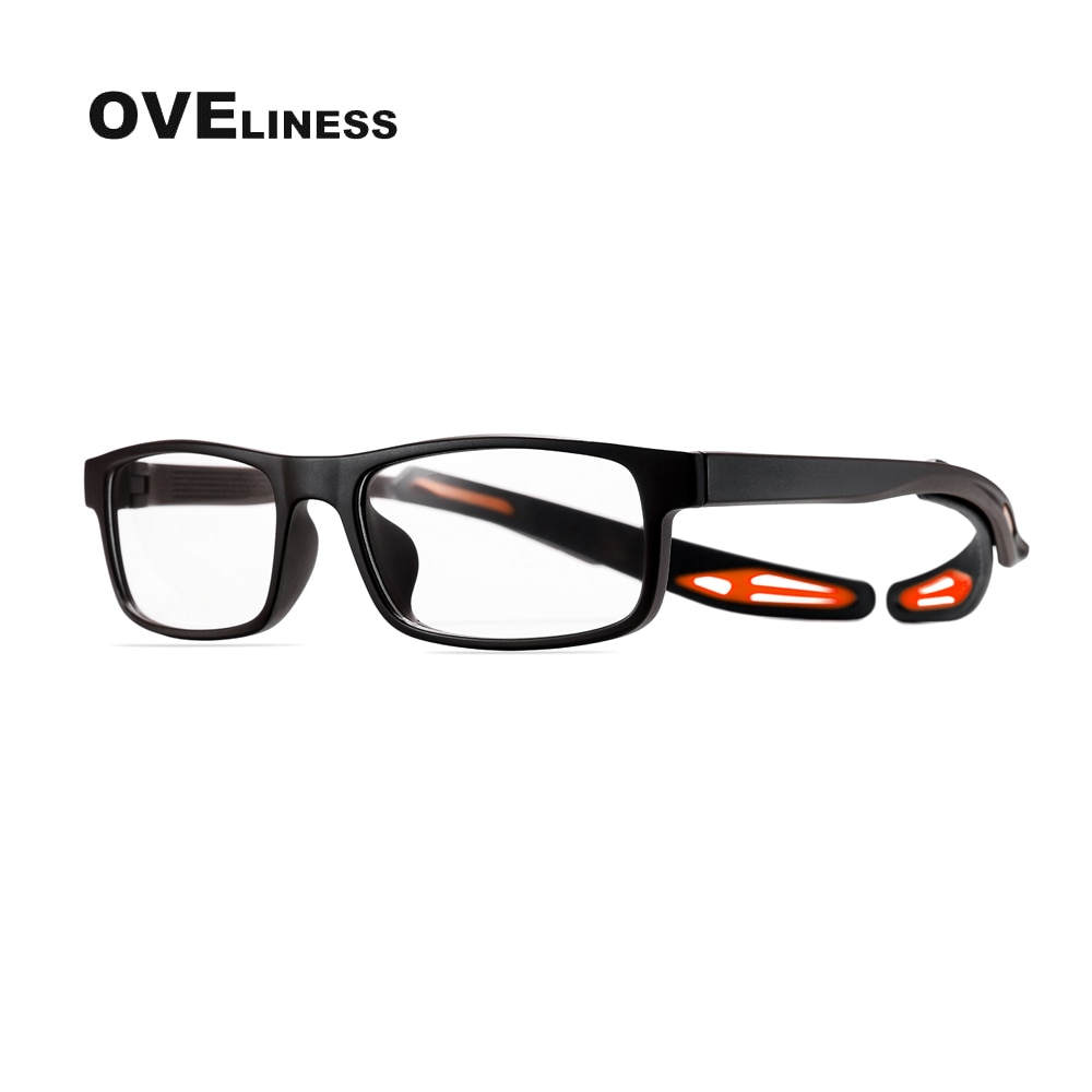 Sport Glasses Frame Men Optical basketball men's eyeglasses frames Myopia Prescription glasses tr90 eyewear Spectacles: black orange