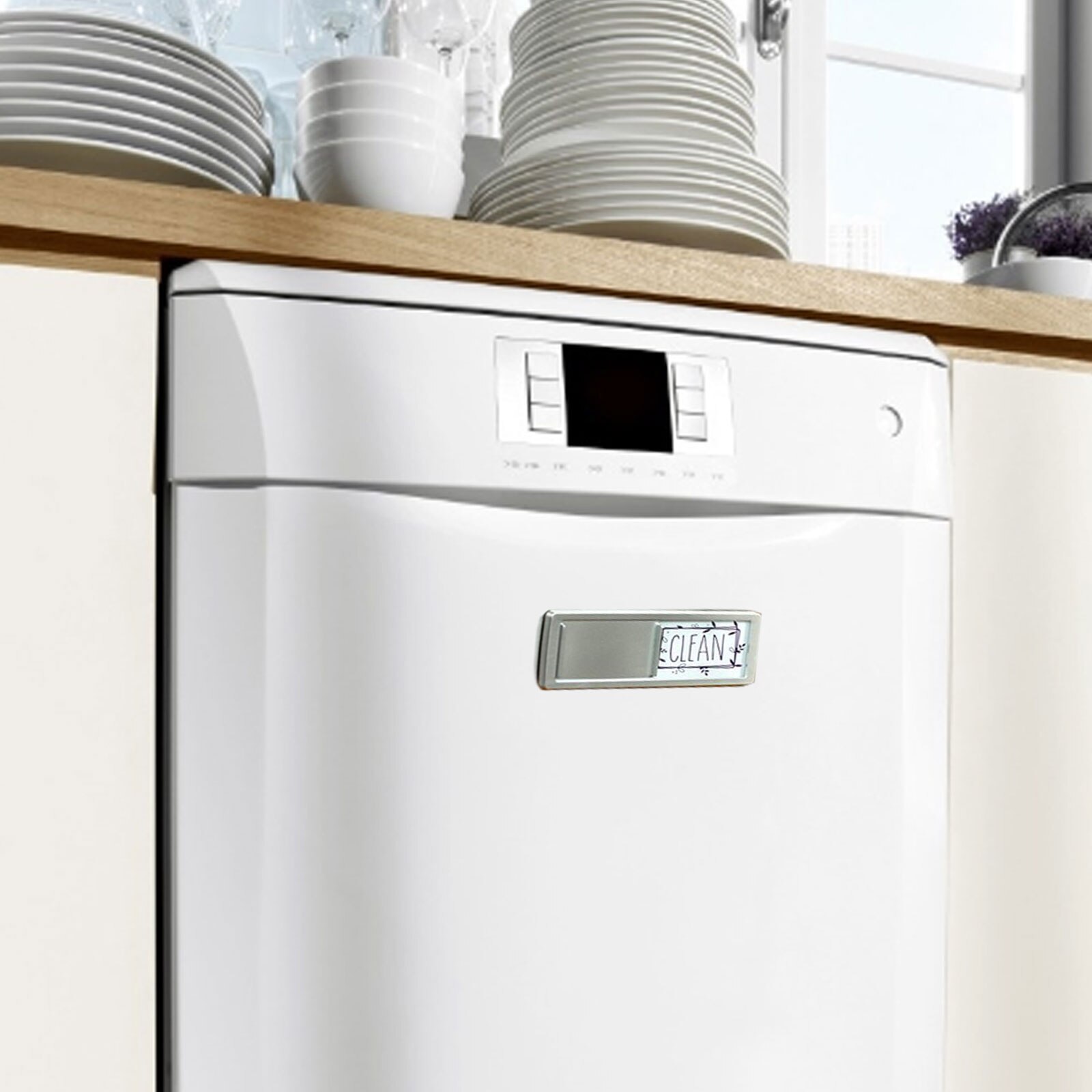 Dishwasher Clean Dirty Sign Magnet Non-Scratching Strong Magnet Options Indicator Tellers Universal Kitchen Dishwasher Sticker
