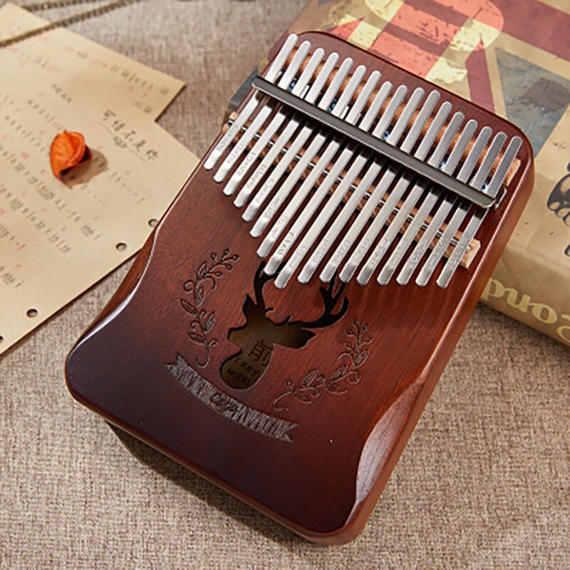 Alnicov 17-Keys Acacia EQ Kalimba, Electric Finger Thumb Piano Built-in