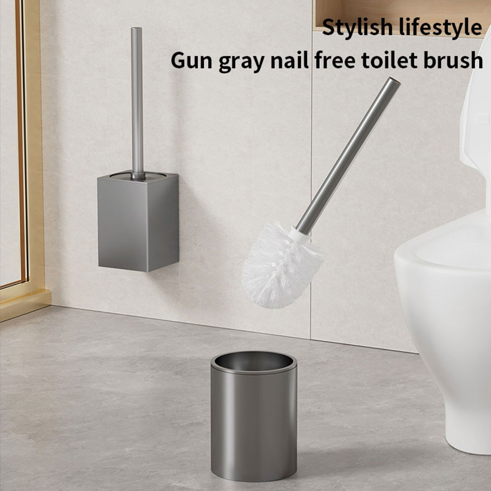Luxus Wc Pinsel Metall Shell Wand-Wc-bürstenhalter Kein Totwinkel Hause Reinigung Werkzeuge Bad Zubehör