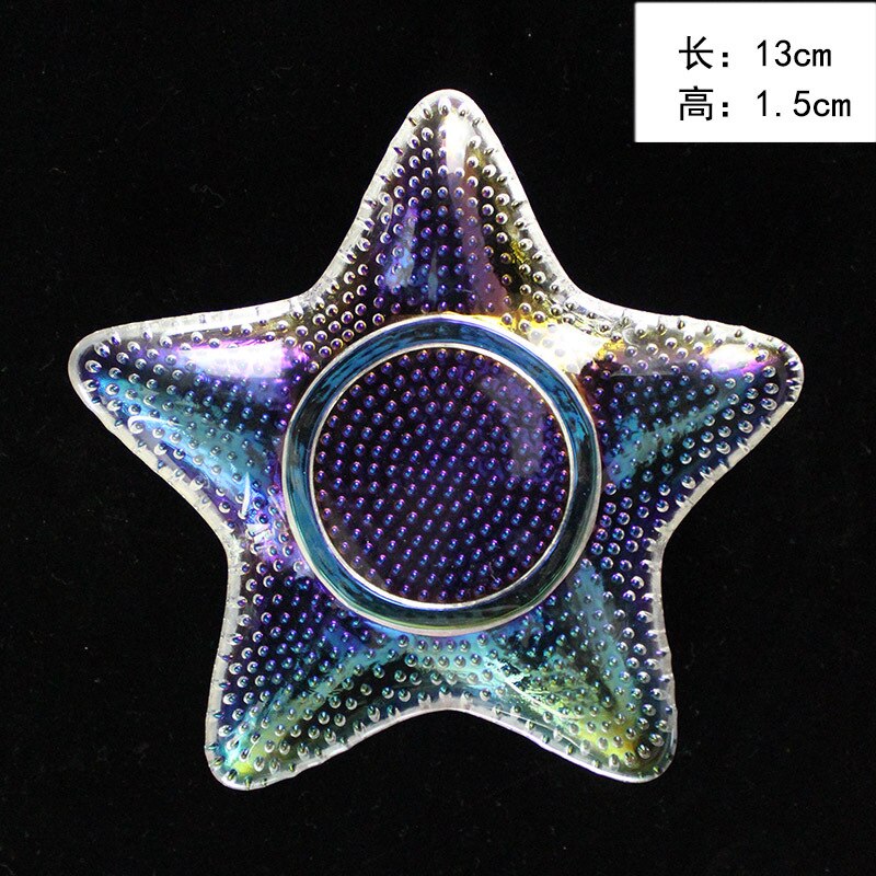 Série océan bol en verre cristal sans plomb, en forme de conque, assiette Phnom Penh, assiette à festons, étoile de mer, collation, salade: Colorful starfish