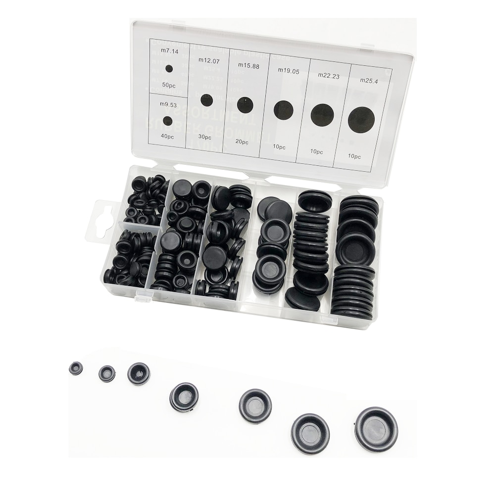 170 Stuks Rubberen Doorvoertule Firewall Gat Plug Set Elektrische Draad Pakking Kit Rubberen Doorvoertules Voor Bedrading Assortiment Kit Van Boorgat F26
