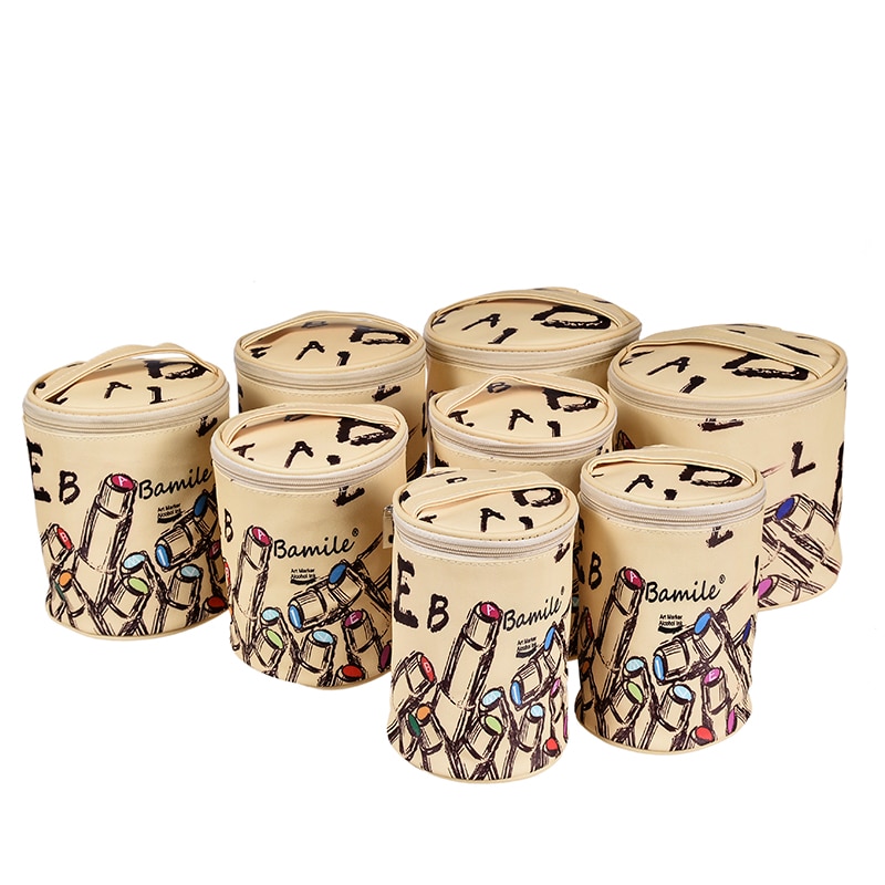 Marker Pen Case Holder for 30/40/60/80 Markers Organizer Multifunctional Zipper Storage Carrying Bag with Pattern