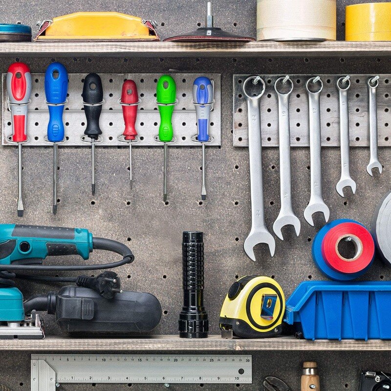 Top 2 Stuks Schroevendraaier Houder Pegboard Multi-Tool Houder Accessoire Pegboard Accessoires Multi-Ring Gereedschaphouder Voor Pegboard