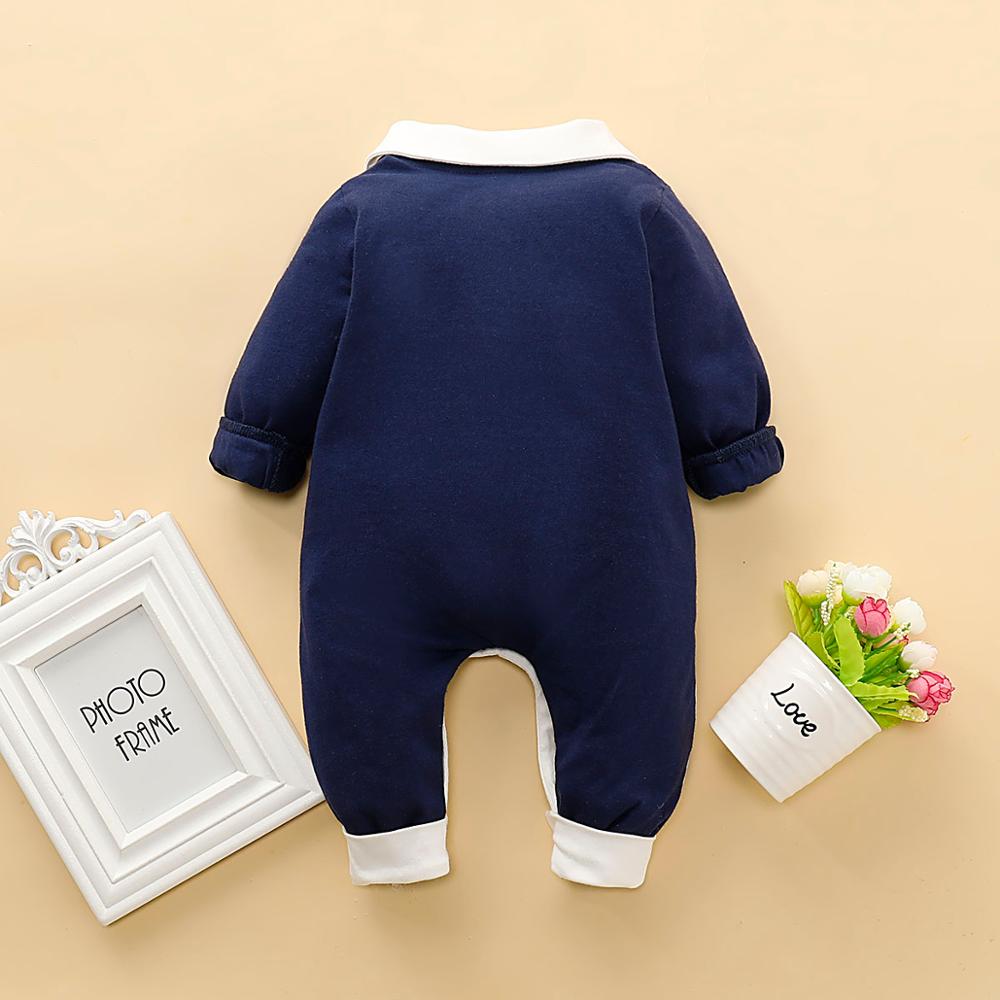 PatPat été et printemps bébé garçon Gentleman nœud papillon décor Polo col à manches longues combinaison bébé garçon vêtements