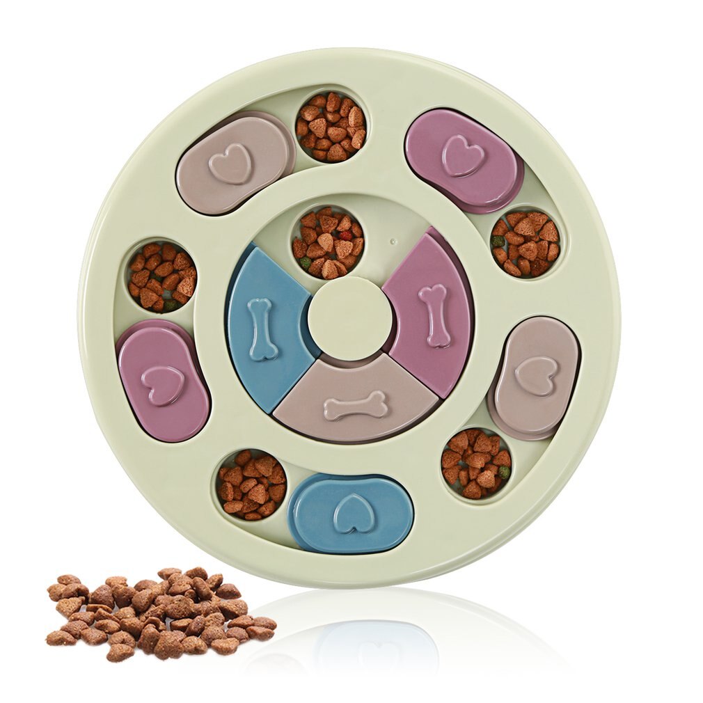 Dog Puzzle Slow Feeder Toy Brain Games Feeder With Non-Slip Dog Interactive Toy Puppy Treat Dispenser Puzzle: Yellow