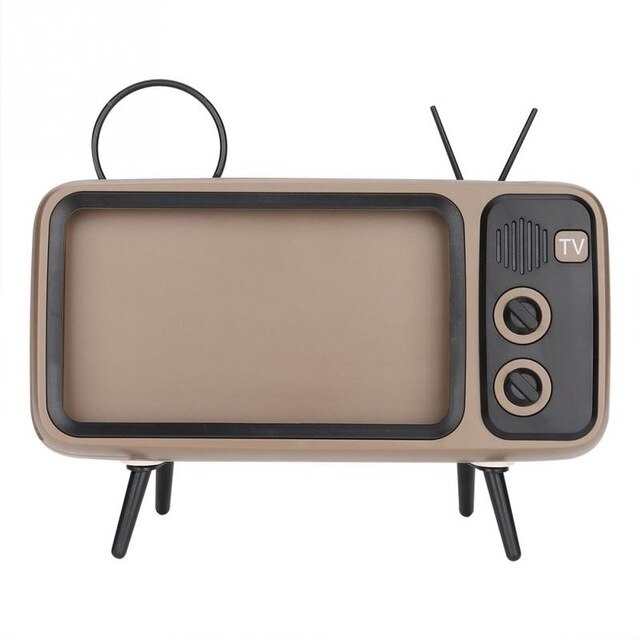 Portable Retro Mini TV Adjustable Mobile Phone Holder Plastic Phone Stand Desk Tablet Folding Stand Desktop