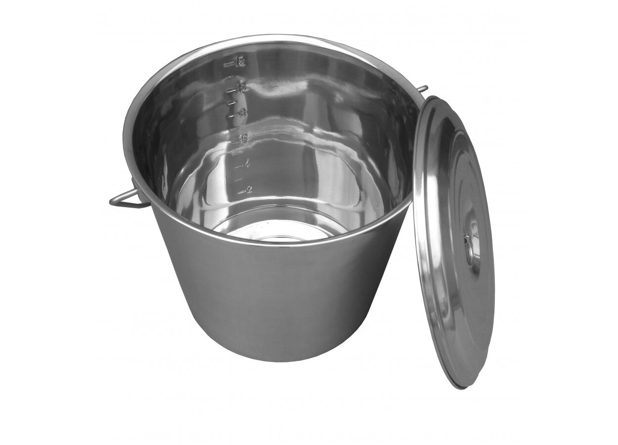 Cubo acero inoxidable 12litros con certificado uso alimentario,cubo inox para fabricas de alimentacion, cubo medidor,cubo inox,recipiente inox uso alimentario