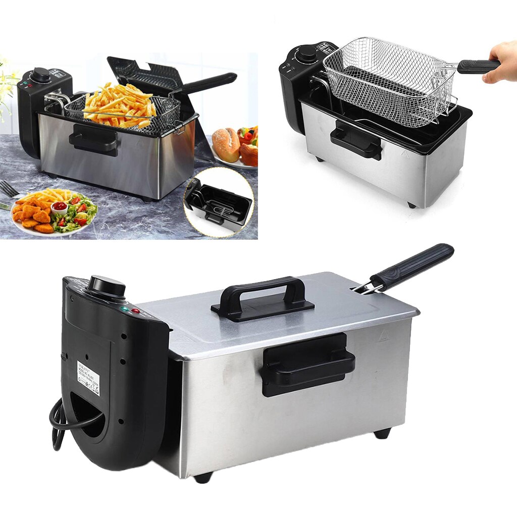 2000 Watt Stainless Steel Triple Basket Electric Deep Fryer