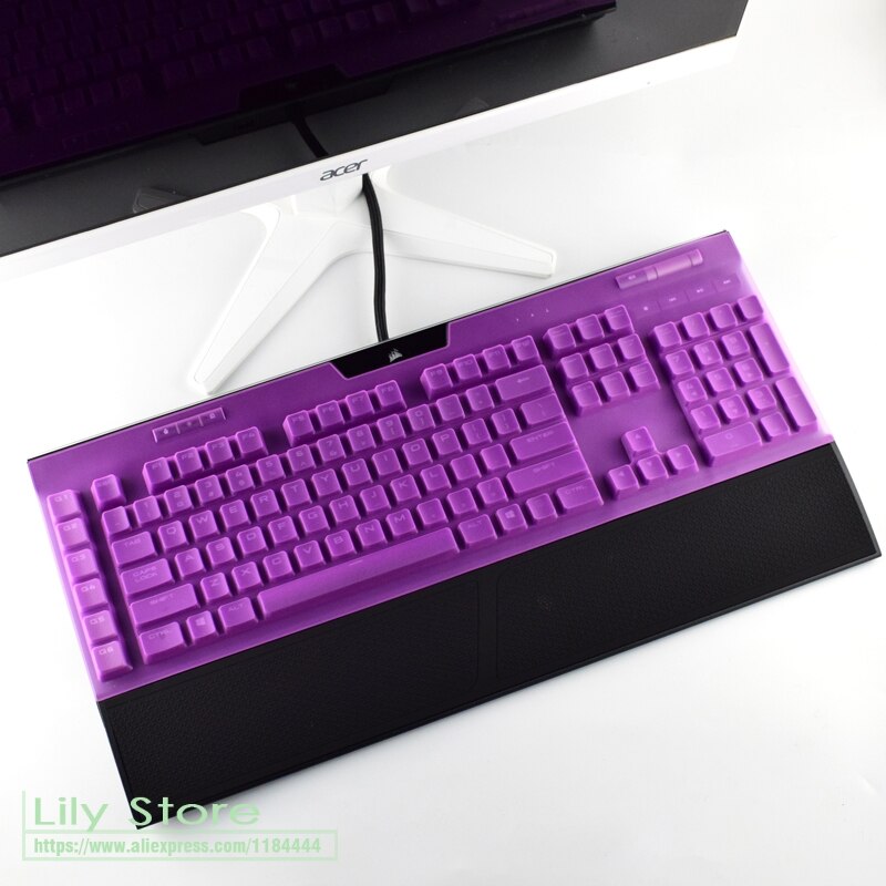 Housse de protection en Silicone pour clavier mécanique CORSAIR K95 RGB, film anti-poussière, pour ordinateur de bureau, platine: Purple