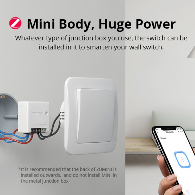 1/10 stück itead sonoff zbmini zigbee 3.0 schalter 10a timer smart home steuerung per ewelink app ein/aus, kompatibel mit alexa und google home