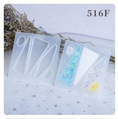 DIY Hairpin Resin Mold Crystal Epoxy Hairpin Silicone Mold Handmade Head Flower Hairpin Pendant Earring Mold: 516F