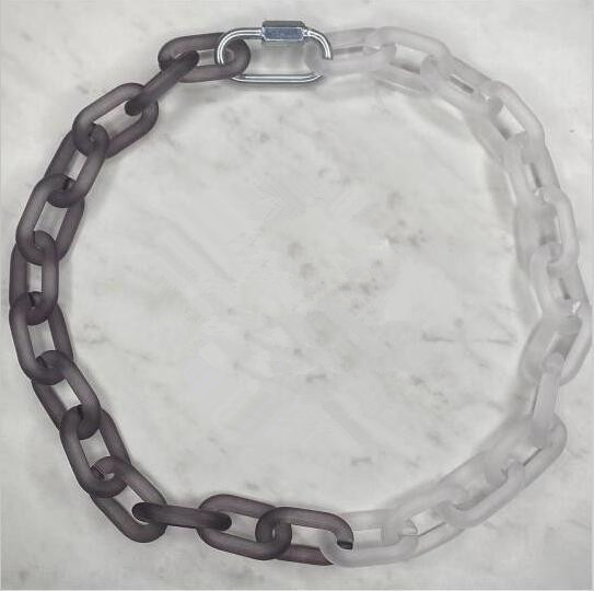 FishSheep-Collar transparente con hebilla para hombre y mujer, cadena, gargantilla, colgante acrílica de bloqueo, joyería Punk: matte black white