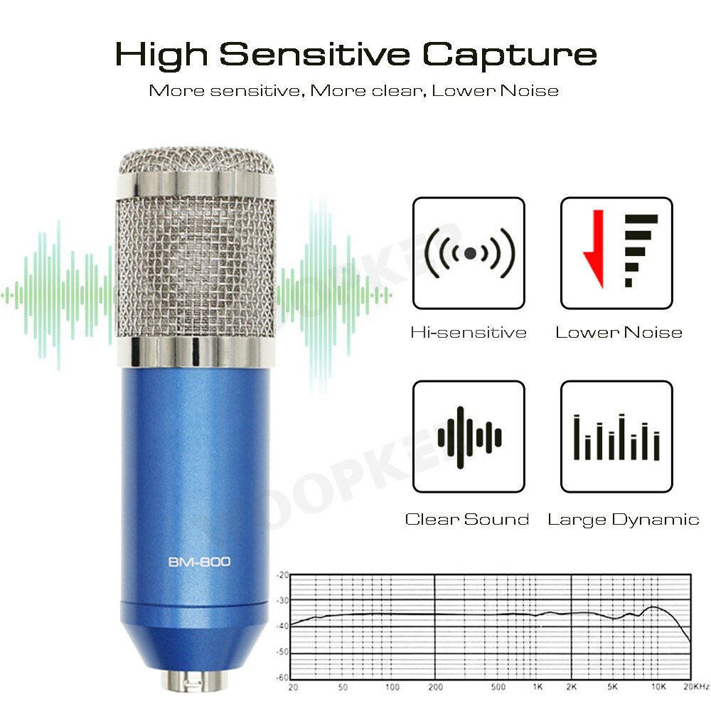 Condenser Microphone BM 800 Set for PC Computer with Tripod and Shock Mount Microfone BM800 Kit Studio Mic