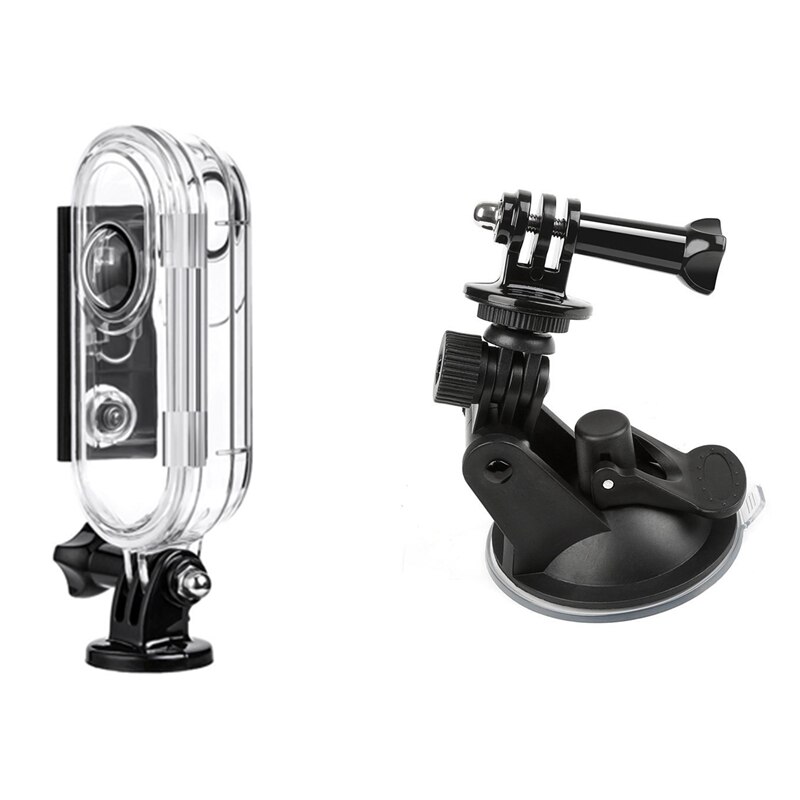 2 Pcs Camera Accessoires: 1 Pcs Waterdichte Case Duiken Beschermende Shell Box & 1 Pcs Camera Stabilisator Auto Bracket