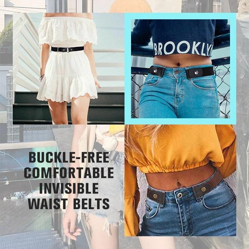 Gesp-Gratis Riem Voor Jean Broek Jurk Dames Slim Sport Trend Jeans Vrouwen Punk Stijl Elastische Taille broek Stretch Elastische