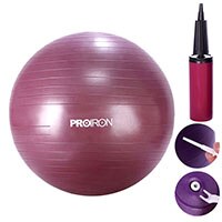 Fitness Ball - 55cm 65cm 75cm - Smooth Surface - Gym Balance Exercise Workout: 55cm-Rose Red