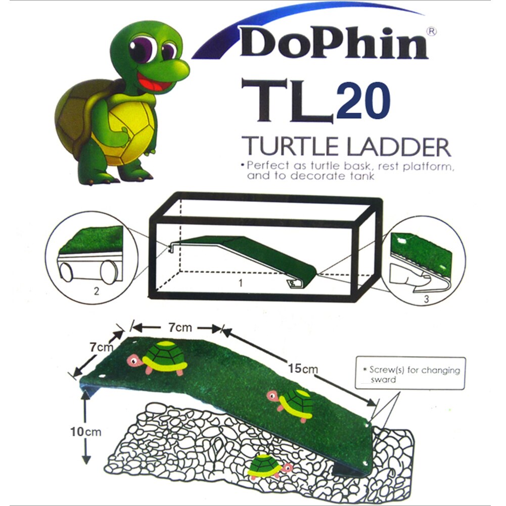 Aquarium schildpad platform reptiel klimladder habitat decoratie zonneterras drogen gesimuleerd gazon zuignap drijvend