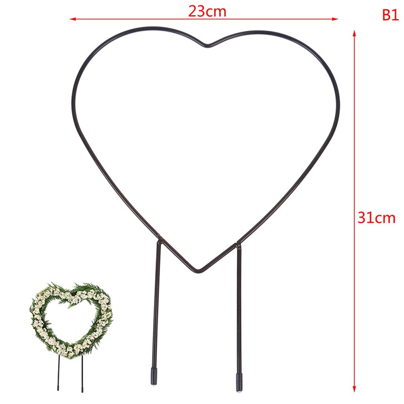 Alambre de soporte de hierro para plantas de jardín, guirnalda de metal en forma de corazón, 1 unidad: B1