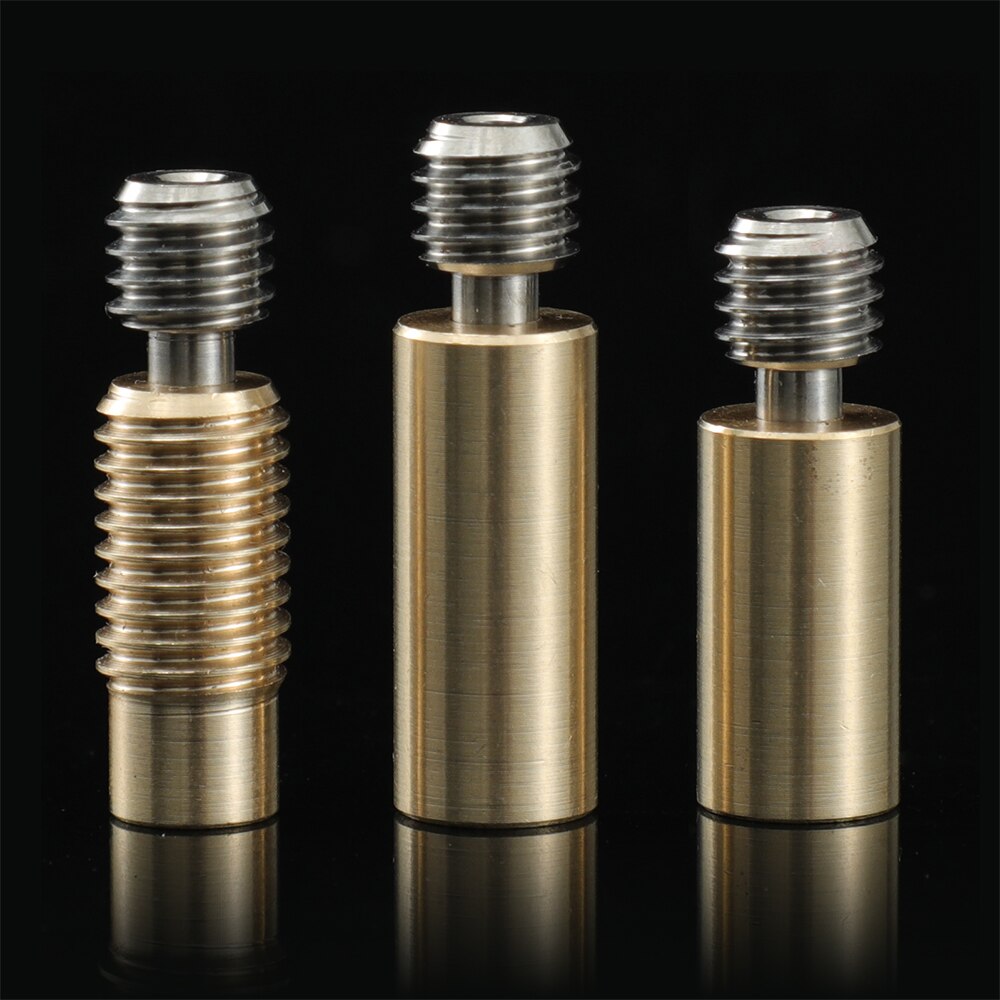 3DSWAY Bi-Metal V6 Heat Break All Metal Heatbreak Titanium Alloy Brass M6 Thread M7 Smooth Throat for 3D Printer Parts