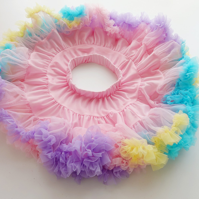 Baljurk Tutu Rok Voor Meisje Solid Gekleurde Regenboog Paars Roze Tule Rok Boven De Knie Mini Gelaagde Ruffle Meisjes 1-9 Y