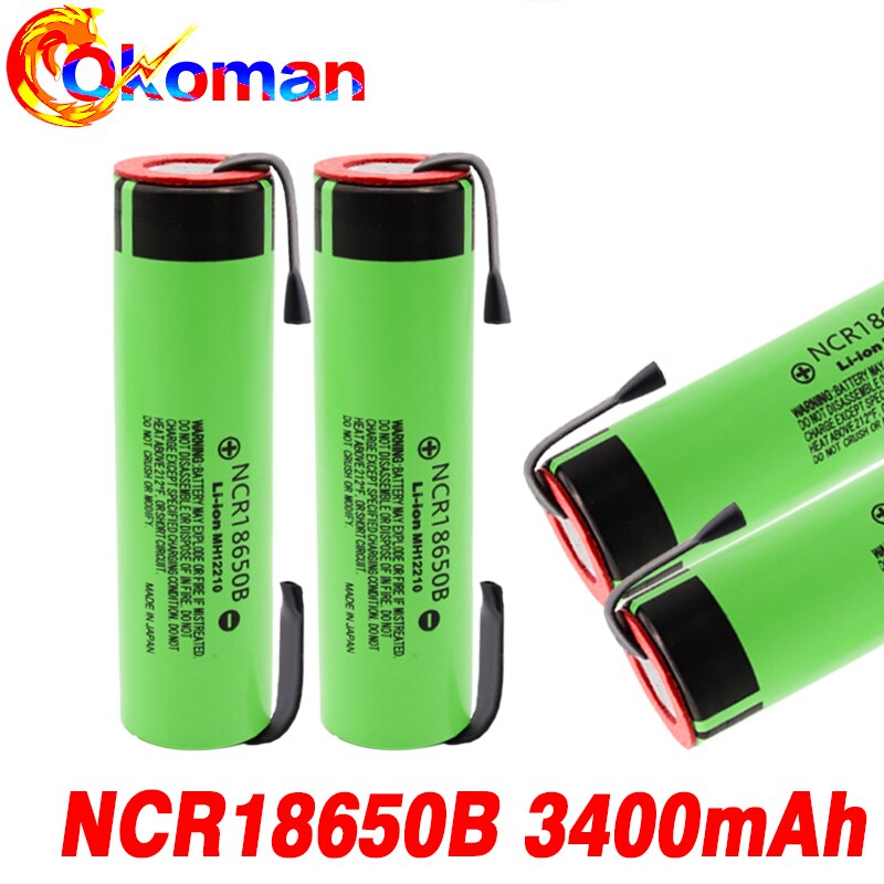 Originele NCR18650B 3.7 V 3400Mah 18650 Lithium Oplaadbare Batterij Lassen Nikkel Vel Batterijen Elektrische Gereedschappen