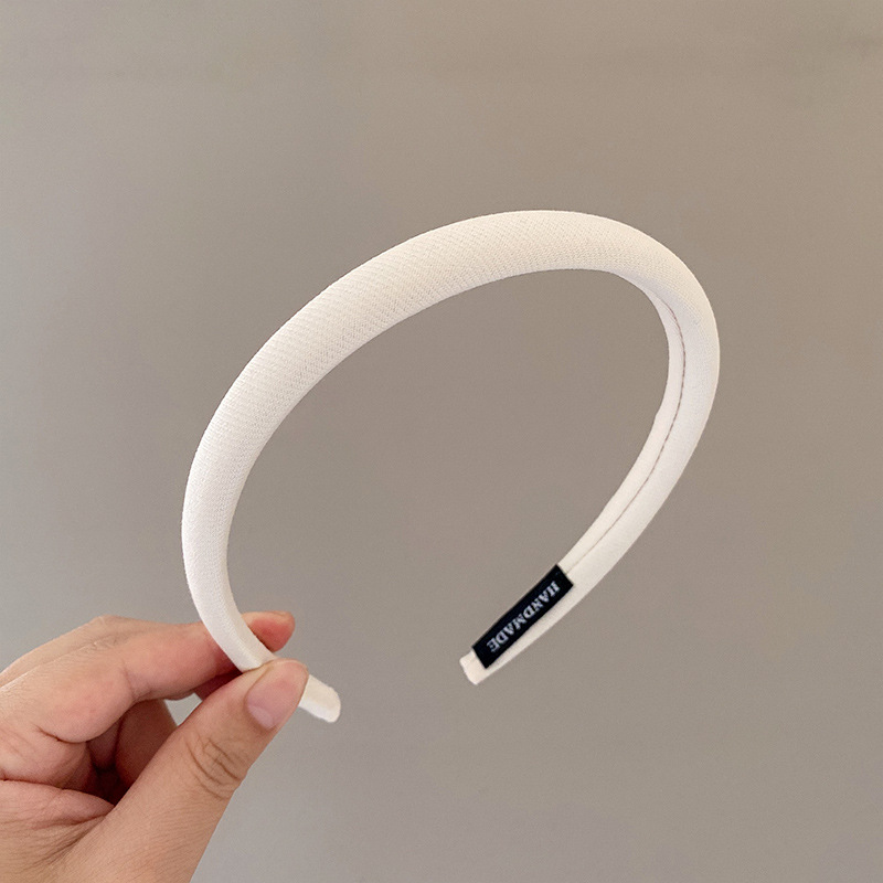 Aishg fint hårband i fast tyg för kvinnor koreanskt enkelt hårband fräscht all-matchande hårband för utomhusbruk flickor håraccessoarer: Rosa