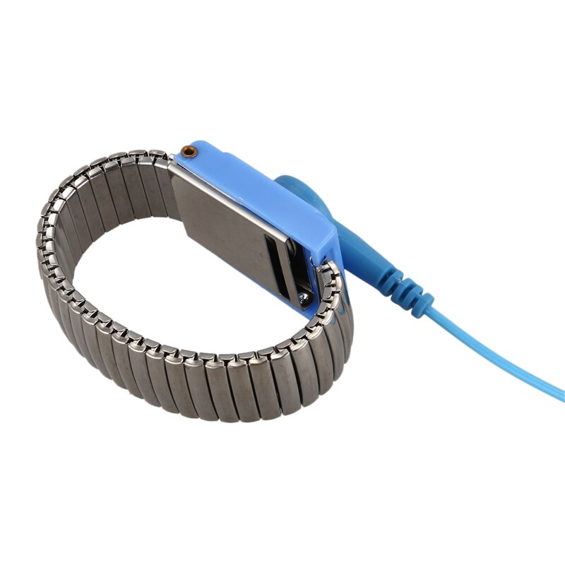 Antistatic ESD Wristband Metal Adjustable Grounding Strap Blue