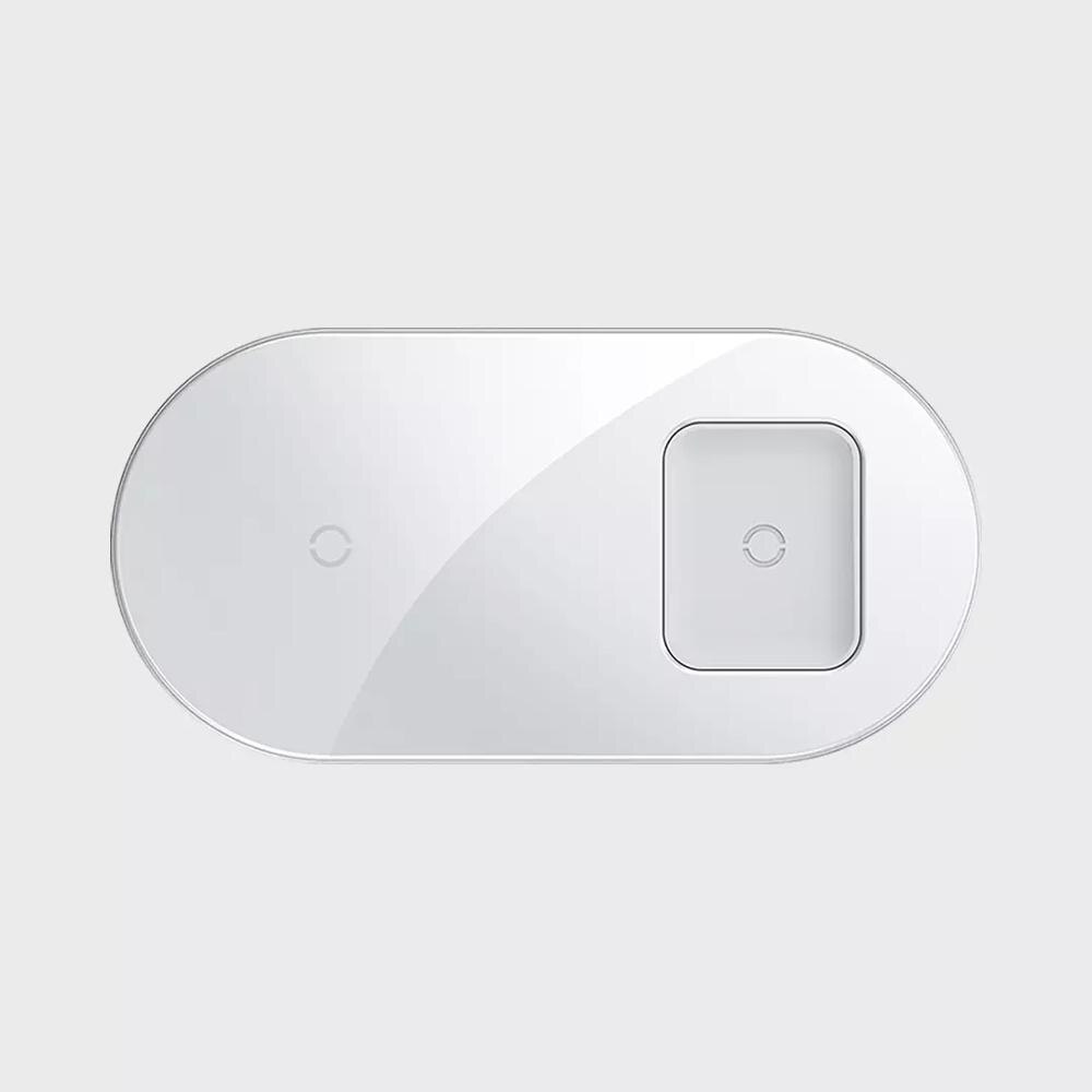 Xiaomi wireless charger 15W Dual device Fast charge Intelligent protection Dual Wireless Charger for Smart mobile phone headset: white