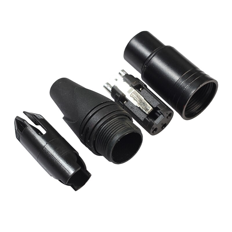 Conector de clavija de serpiente XLR de 3 pines, Conector de enchufe hembra y macho para micrófono, Conector de clavija chapado en oro XLR, 10 Uds.